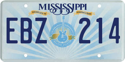 MS license plate EBZ214