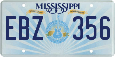 MS license plate EBZ356