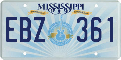 MS license plate EBZ361