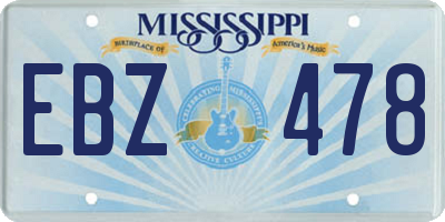 MS license plate EBZ478
