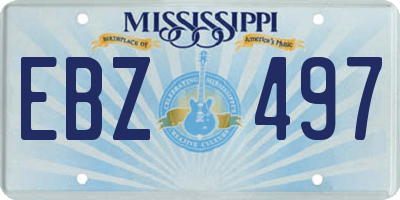 MS license plate EBZ497
