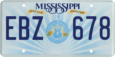 MS license plate EBZ678