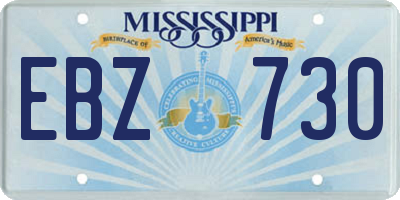 MS license plate EBZ730