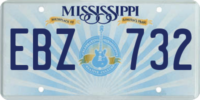 MS license plate EBZ732
