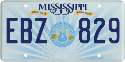 MS license plate EBZ829