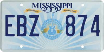 MS license plate EBZ874