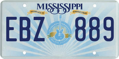 MS license plate EBZ889