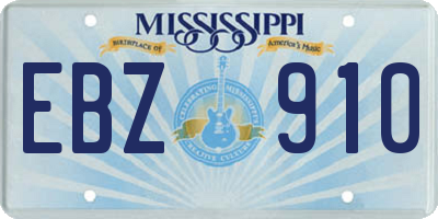MS license plate EBZ910