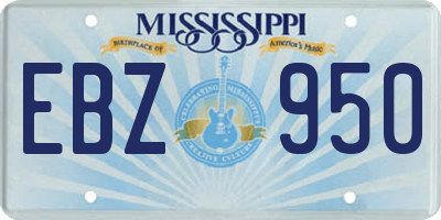 MS license plate EBZ950