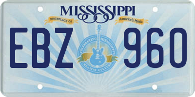 MS license plate EBZ960