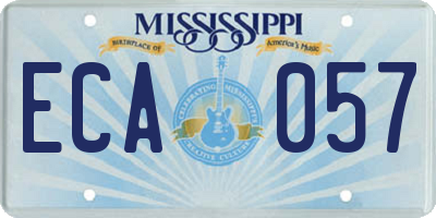 MS license plate ECA057