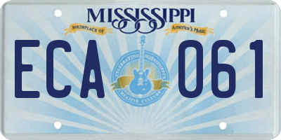 MS license plate ECA061