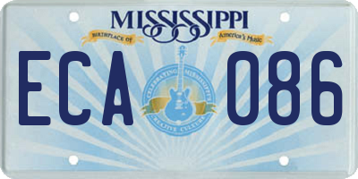 MS license plate ECA086