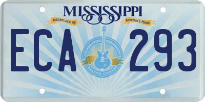 MS license plate ECA293