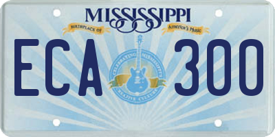 MS license plate ECA300