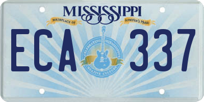 MS license plate ECA337