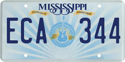 MS license plate ECA344