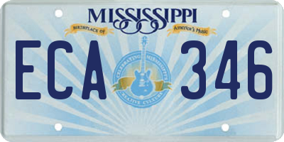 MS license plate ECA346