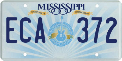 MS license plate ECA372