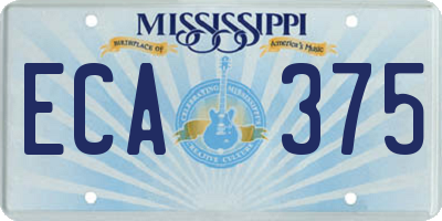 MS license plate ECA375