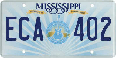 MS license plate ECA402
