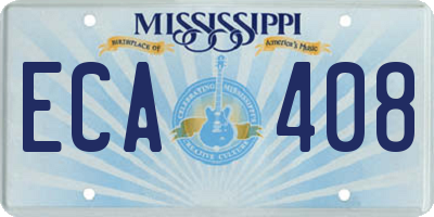 MS license plate ECA408