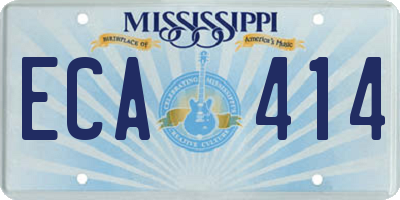 MS license plate ECA414