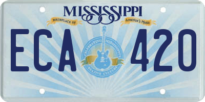 MS license plate ECA420
