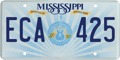 MS license plate ECA425