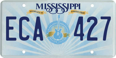 MS license plate ECA427