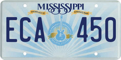 MS license plate ECA450