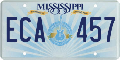 MS license plate ECA457