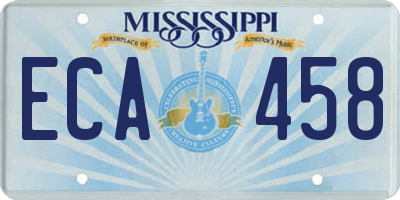 MS license plate ECA458
