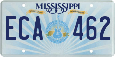 MS license plate ECA462