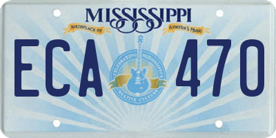 MS license plate ECA470