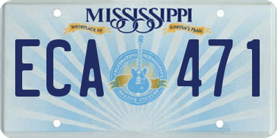 MS license plate ECA471