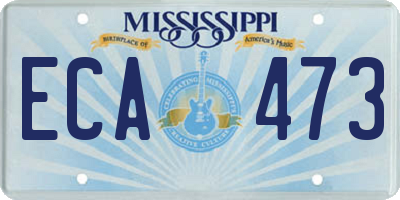 MS license plate ECA473
