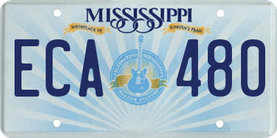 MS license plate ECA480