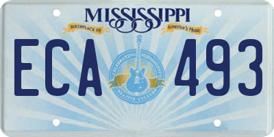 MS license plate ECA493