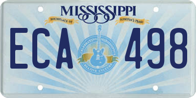 MS license plate ECA498