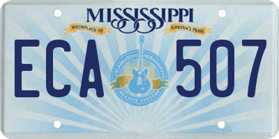 MS license plate ECA507