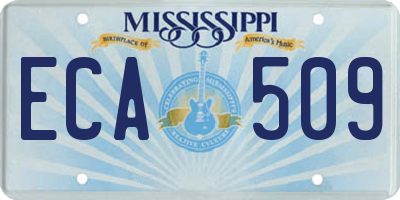 MS license plate ECA509