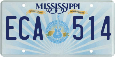 MS license plate ECA514