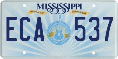 MS license plate ECA537