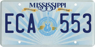 MS license plate ECA553