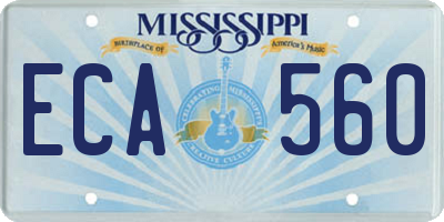 MS license plate ECA560
