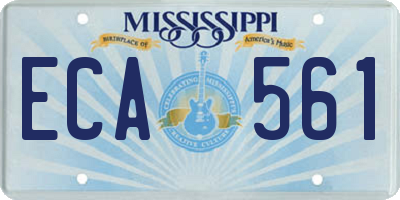 MS license plate ECA561
