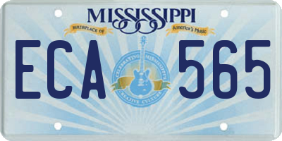 MS license plate ECA565
