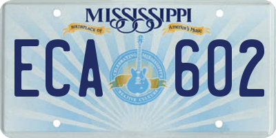 MS license plate ECA602