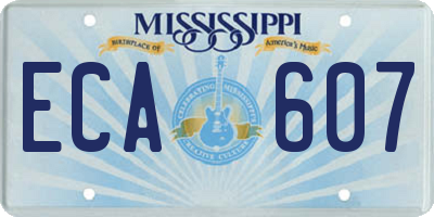 MS license plate ECA607